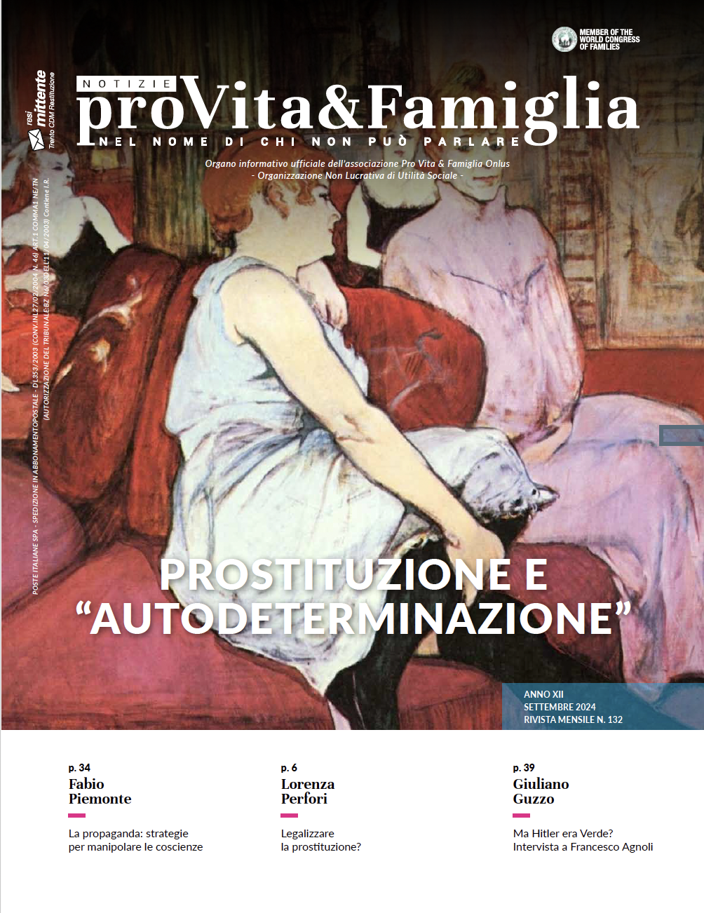 Prostituzione e "Autodeterminazione": NPVF, n.132, settembre 24 1